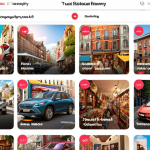 **A vibrant, bustling online marketplace scene.** Focus on trust and transparency, showcasing positive customer reviews and clear pricing for a sharing economy service like Airbnb or car sharing. The image should convey reliability and ease of use.
